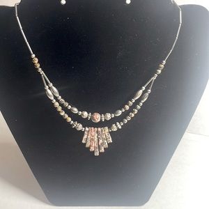 Gorgeous beaded natural stone necklace.
